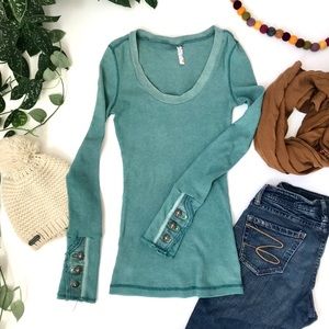 RARE Free People Motor Button Cuff Thermal Cypress